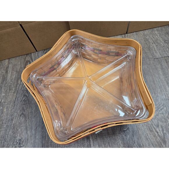 Longaberger 2001 Holiday Hostess Shining Star Basket Protector Liner Tie On - Picture 2 of 6